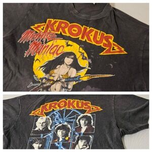 Vintage Krokus t shirt 80s VTG Black TOUR SHIRT 2-SIDED '84 '85 MIDNITE MANIAC